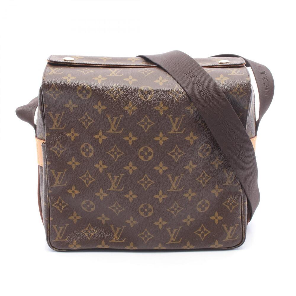 Louis Vuitton Naviglio Monogram Shoulder Bag Canvas Leather Brown